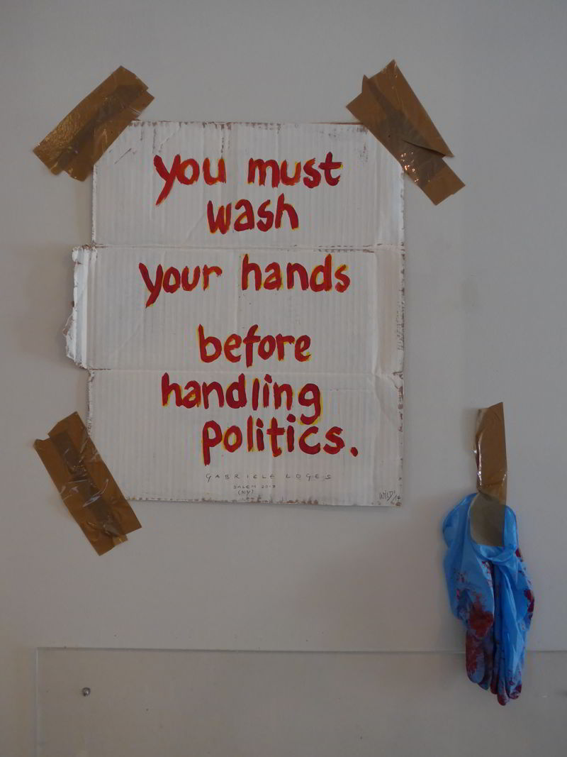 You must wash your hands before handling politics